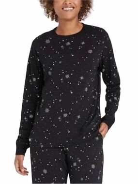 stars above Black Star Print Pajama Sweatshirt